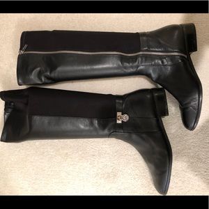 MK black leather knee boots
